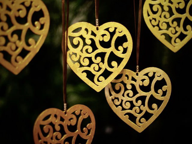 Лазерная резка сердца кулон декор ко дню Святого Валентина