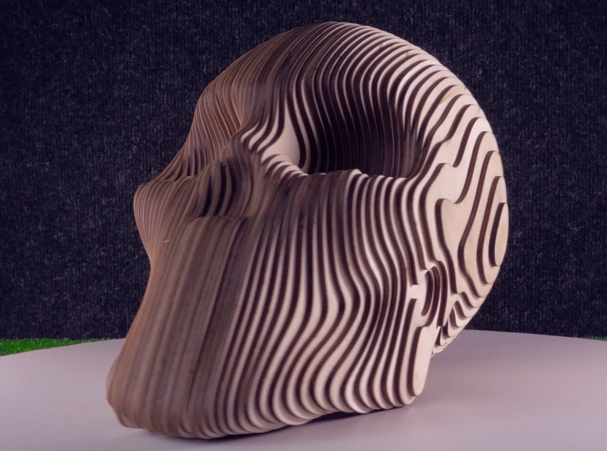 برش لیزری دکور چوبی Skull Layered Art 3mm