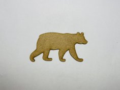 Laser Cut Black Bear Wood Shape For Craft Free Vector