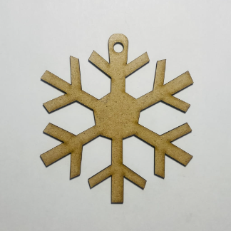 Laser Cut Christmas Unfinished Wooden Snowflake Ornament Hanging Cutout Blank Free Vector