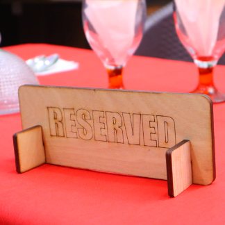 Laser Cut Reserved Table Sign 6mm Free Vector