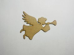 Laser Cut Christmas Angel Shape Wood Craft Cutout Free Vector