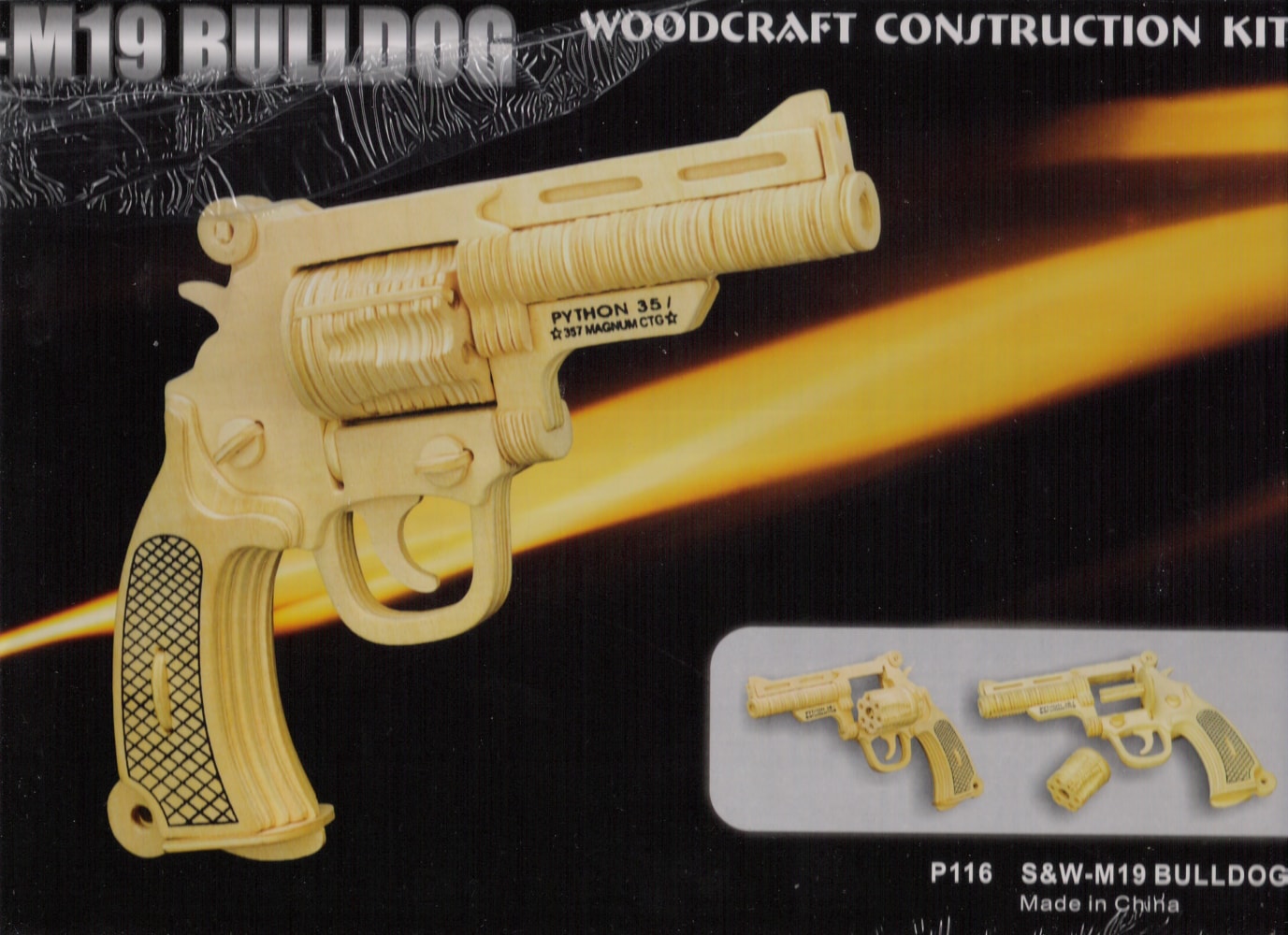 Pistola Bulldog M19 cortada a laser com montagem