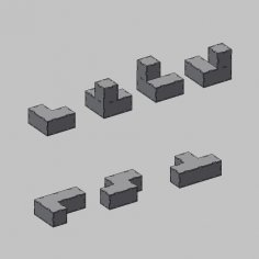 Laser Cut Tetris Blocks 3D Free Vector