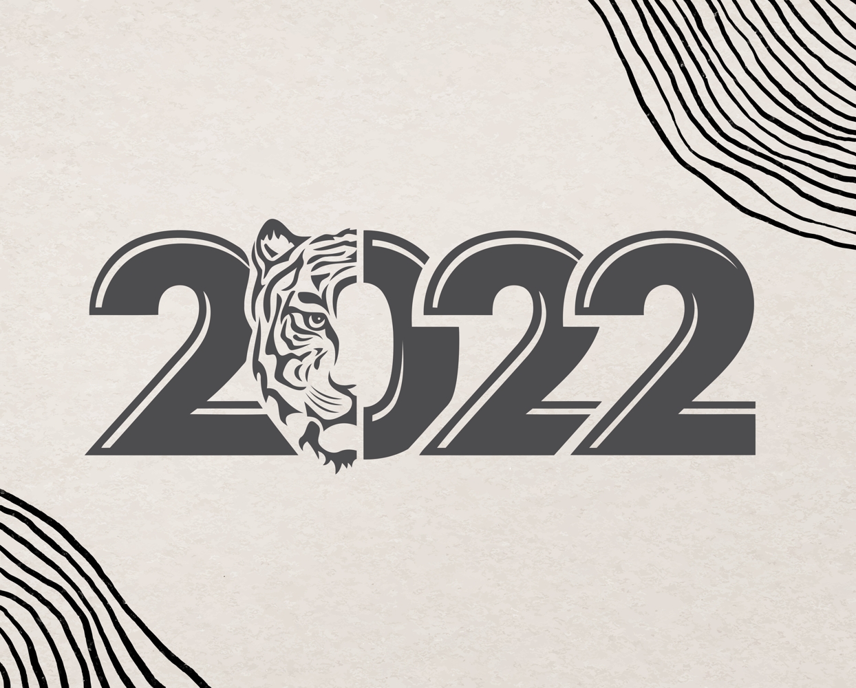 Lasergeschnittenes Jahr des Tigers 2022