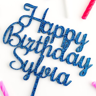 Laser Cut Happy Birthday Cake Topper Template SVG File