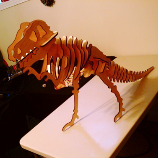 Laser Cut Tyrannosaurus Rex T-Rex 3D Puzzle Free Vector