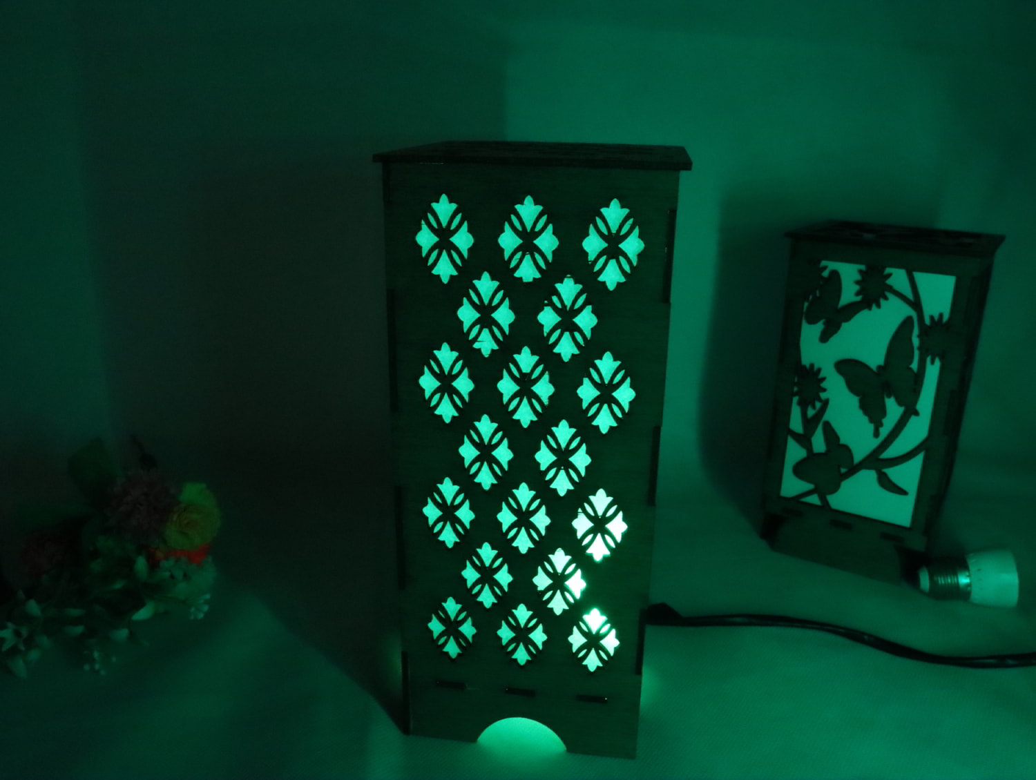 Laser Cut Decorative Wooden Night Lamp 3mm Free Vector