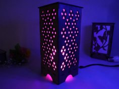 Laser Cut Decorative Wooden Night Lamp 3mm Free Vector