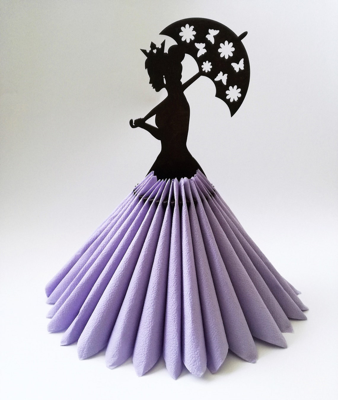 Лазерная резка зонтика Lady Деревянный держатель для бумажных салфеток