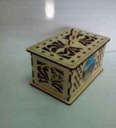 Caja de madera contrachapada decorativa cortada con láser