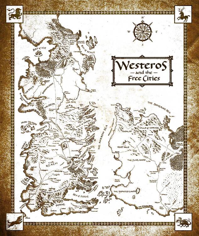 Laser Cut Map Of Westeros Game Of Thrones SVG File