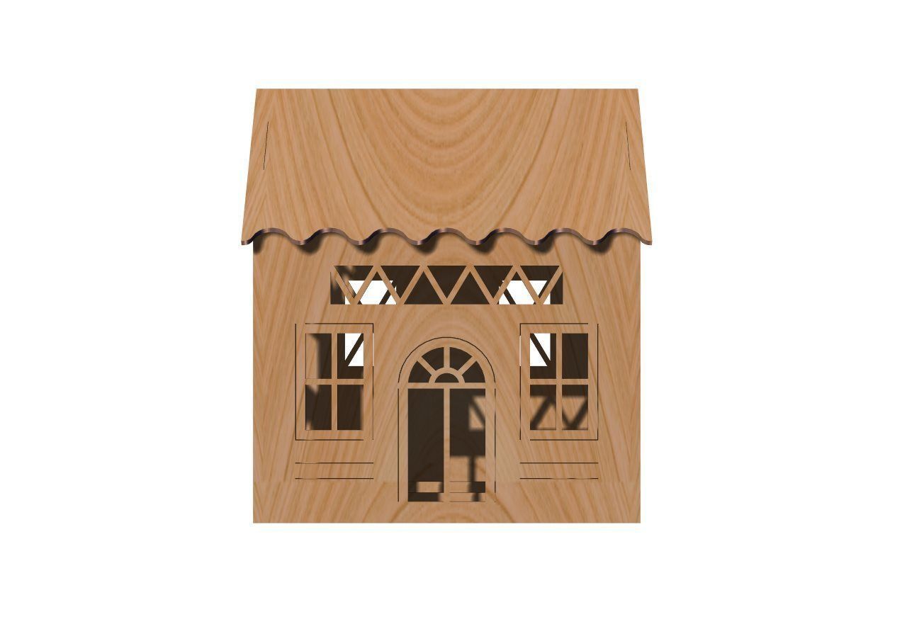 Laser Cut House 3D Model DXF File