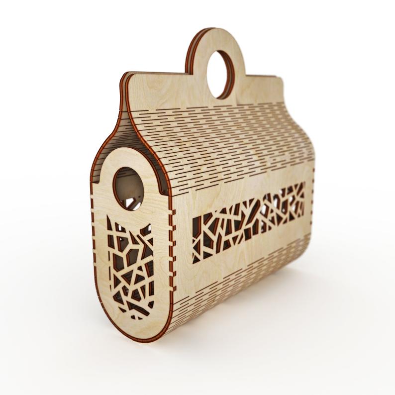 Laserowo wycinana drewniana torebka kopertówka ze sklejki moda damska torba