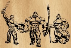 Laser Cut Three Heroes Wall Art Decor Free Vector