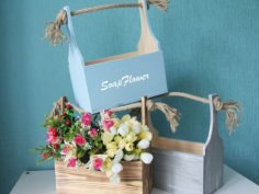 Lasergeschnittener Holzblumenkasten-Korb für Blumen