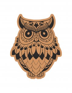 Gabarit de gravure découpé au laser Angry Owl