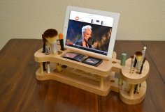 Organizador para damas Kit de maquillaje Soporte para iPad Portalápices CNC Plantilla láser