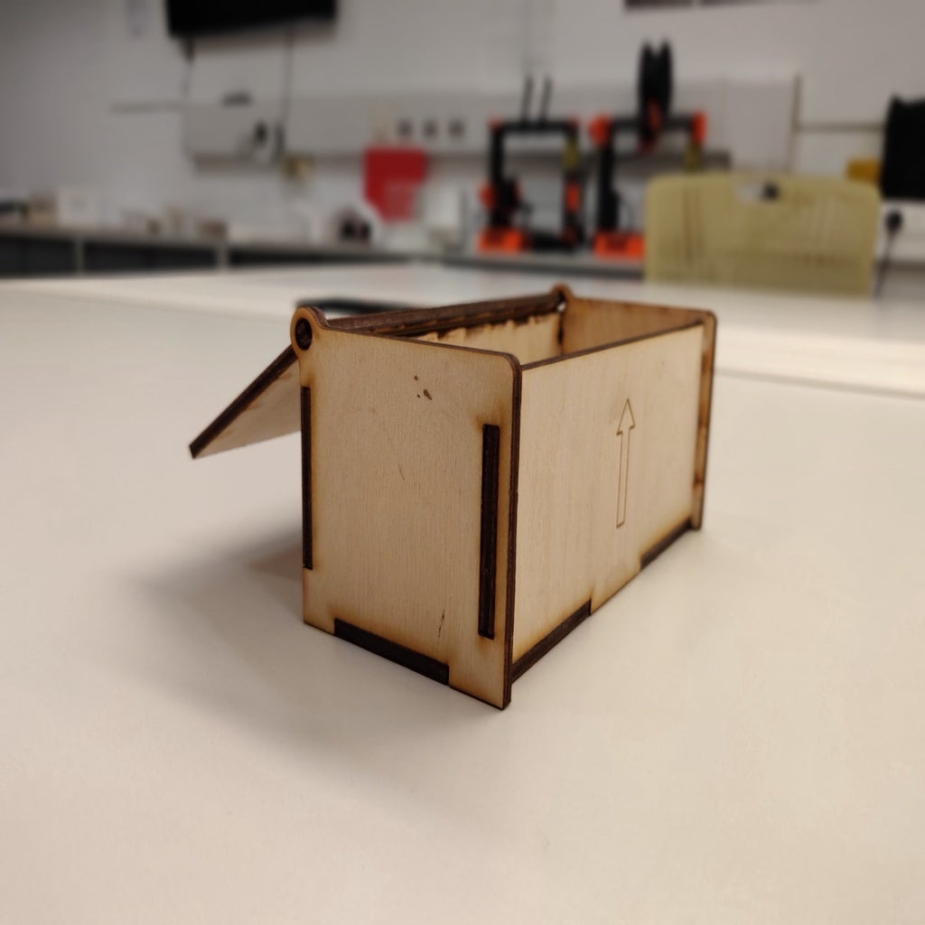 Modelo de corte a laser de caixa articulada de madeira