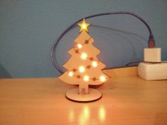 Lasergeschnittener Weihnachtsbaum 3 mm MDF-Vorlage