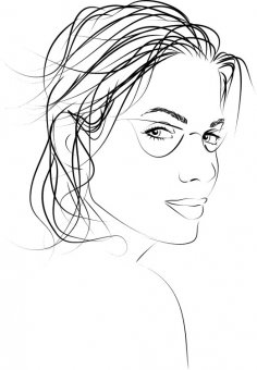Güzellik kadın yüz vektör çizim