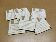 Laser Cut Etched Floppy Disk Coasters