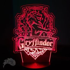 Laser Cut Gryfindor Houser Crest – LED Lamp Plate