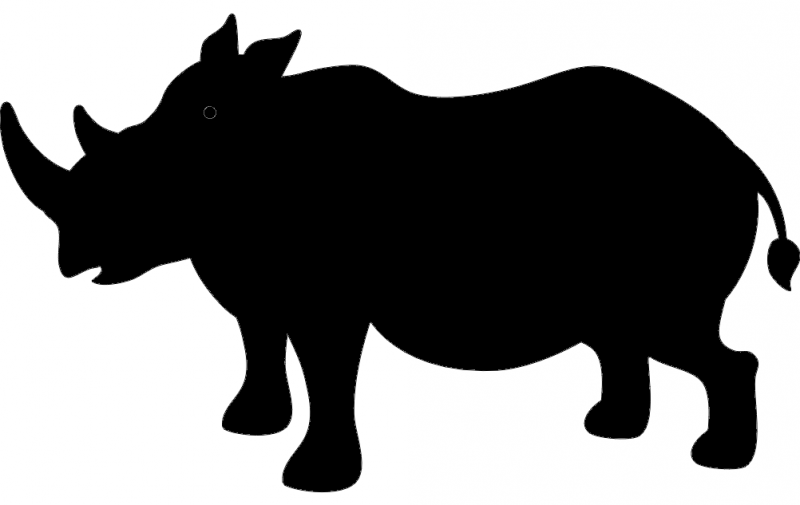 وحيد القرن صورة ظلية ملف DXF