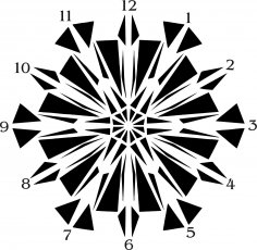 Black Abstract Wall Clock Vector Art jpg Image