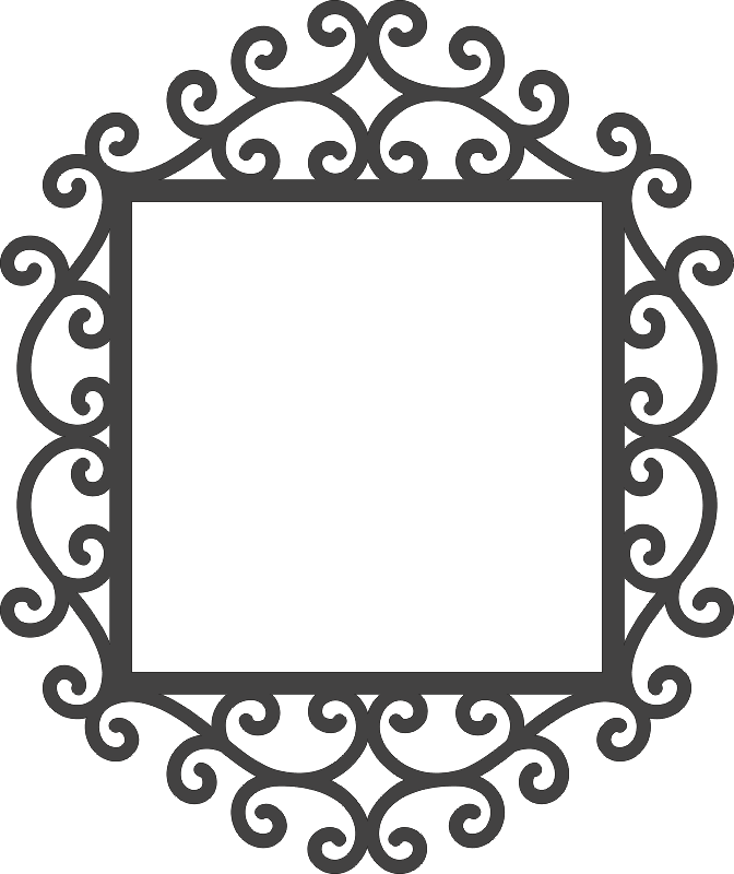 Swirly Mirror Frame DXF File