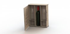 Laser Cut Wine Box Free Vector