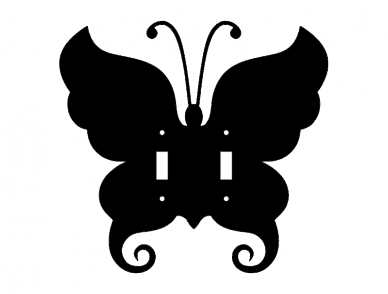 File dxf Butterfly 2 Switch Plate