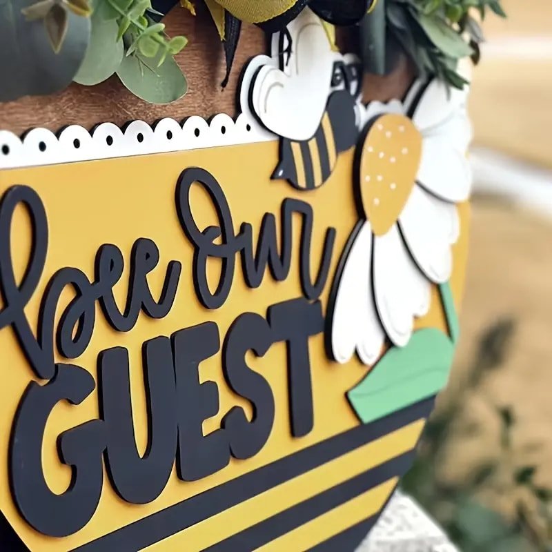 Laser Cut Bee Our Guest 3D Welcome Sign Rustic Farmhouse Style
