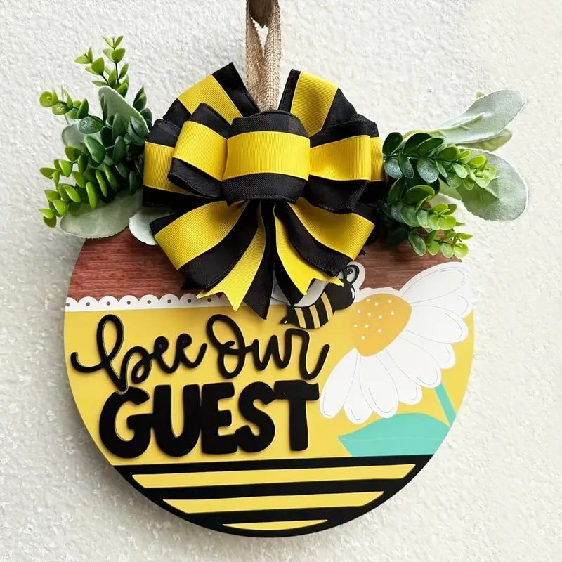 Laser Cut Bee Our Guest 3D Welcome Sign Rustic Farmhouse Style