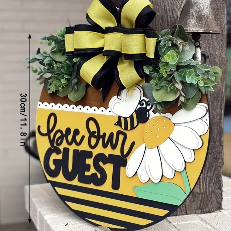 Laser Cut Bee Our Guest 3D Welcome Sign Rustic Farmhouse Style