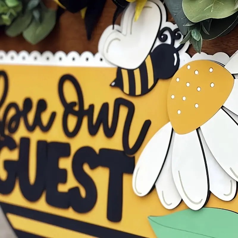 Laser Cut Bee Our Guest 3D Welcome Sign Rustic Farmhouse Style