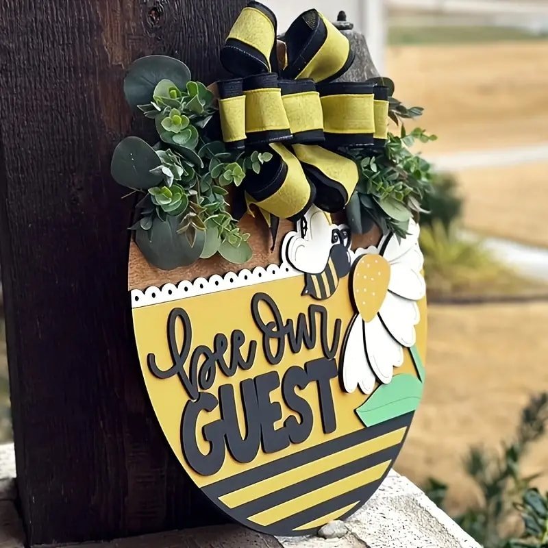 Laser Cut Bee Our Guest 3D Welcome Sign Rustic Farmhouse Style