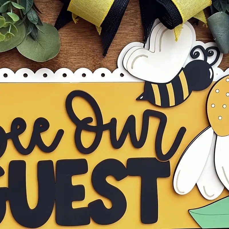 Laser Cut Bee Our Guest 3D Welcome Sign Rustic Farmhouse Style