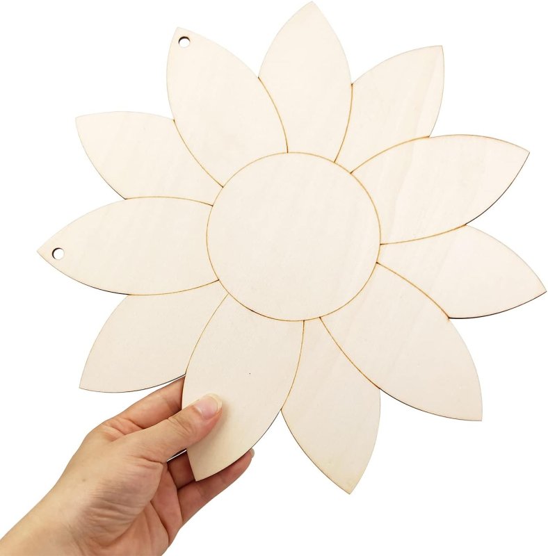 Laser Cut Wood Sunflower Cutout Sunflower Door Hanger