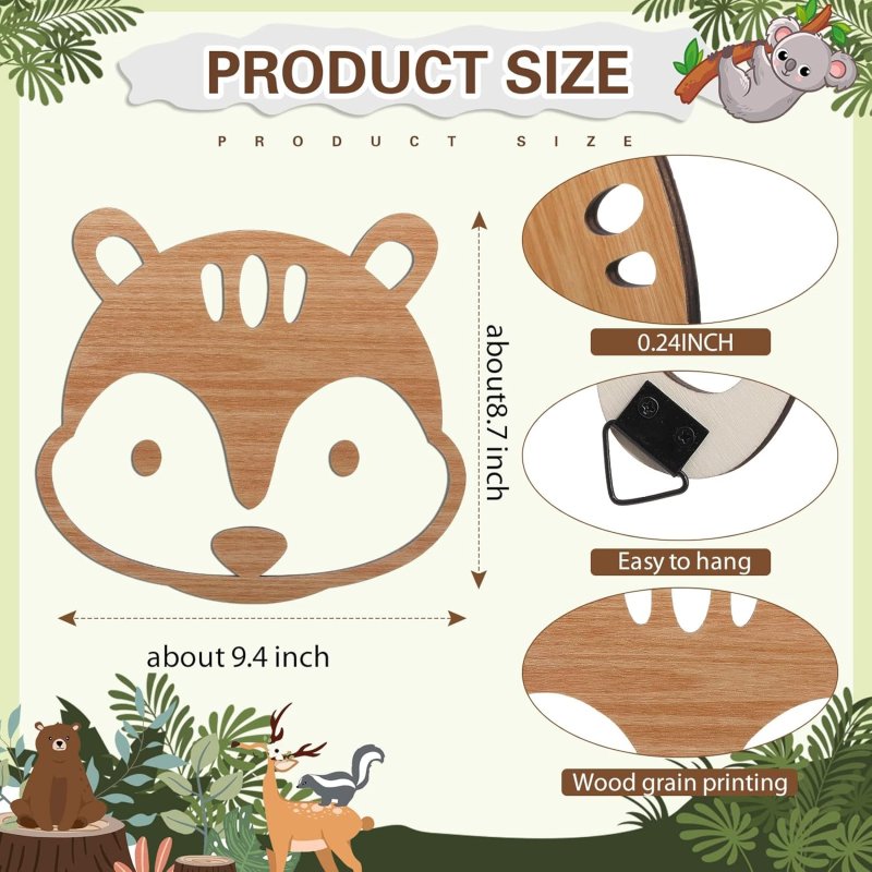 Laser Cut Wooden Forest Animals Wall Decoration