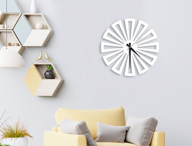 Laser Cut Geometric Flower Design Wall Clock