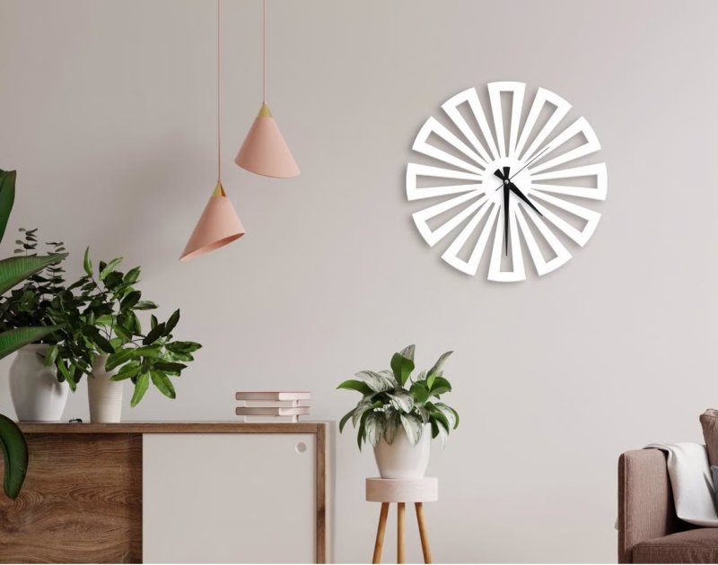 Laser Cut Geometric Flower Design Wall Clock