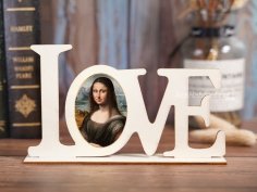 Laser Cut Wooden Love Shaped Wedding Photo Frame – Valentine Photo Frame