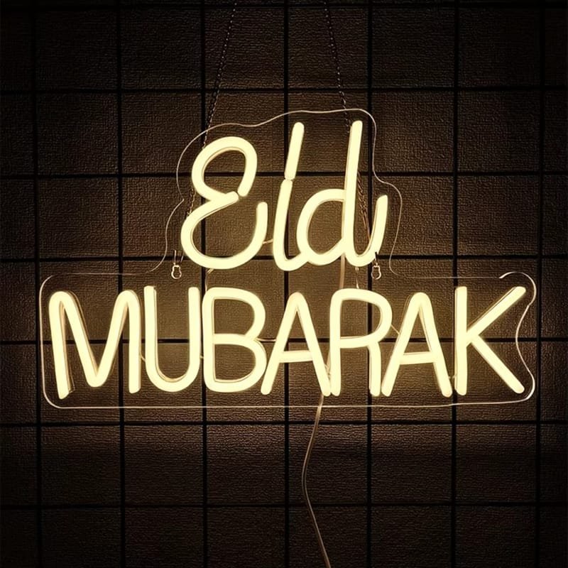 Laser Cut Eid Mubarak Neon LED Sign Ramadan Wall Decor