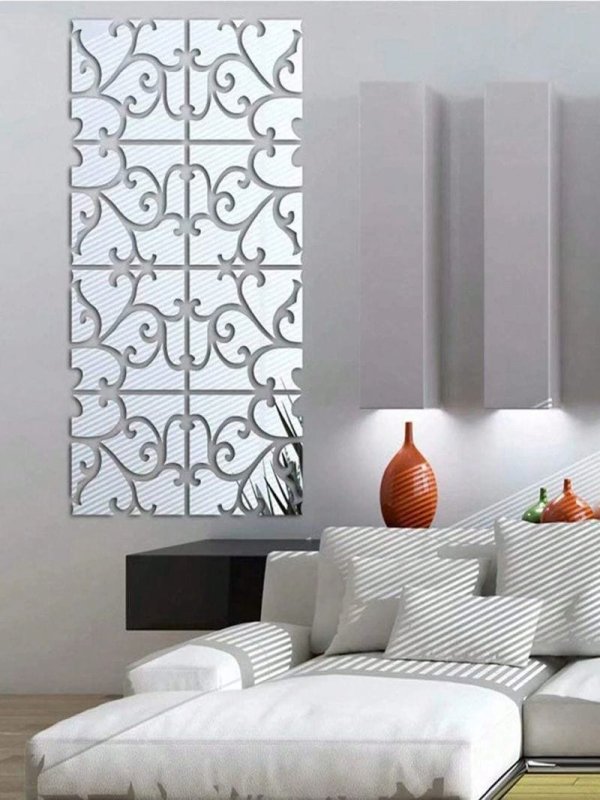 Laser Cut 3D Acrylic Mirror Wall Stickers Decorative Mirror Mural