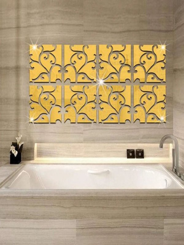 Laser Cut 3D Acrylic Mirror Wall Stickers Decorative Mirror Mural