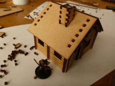 Laser Cut Medium Size Log Cabin For 28 Mm(ish) Tabletop Gaming