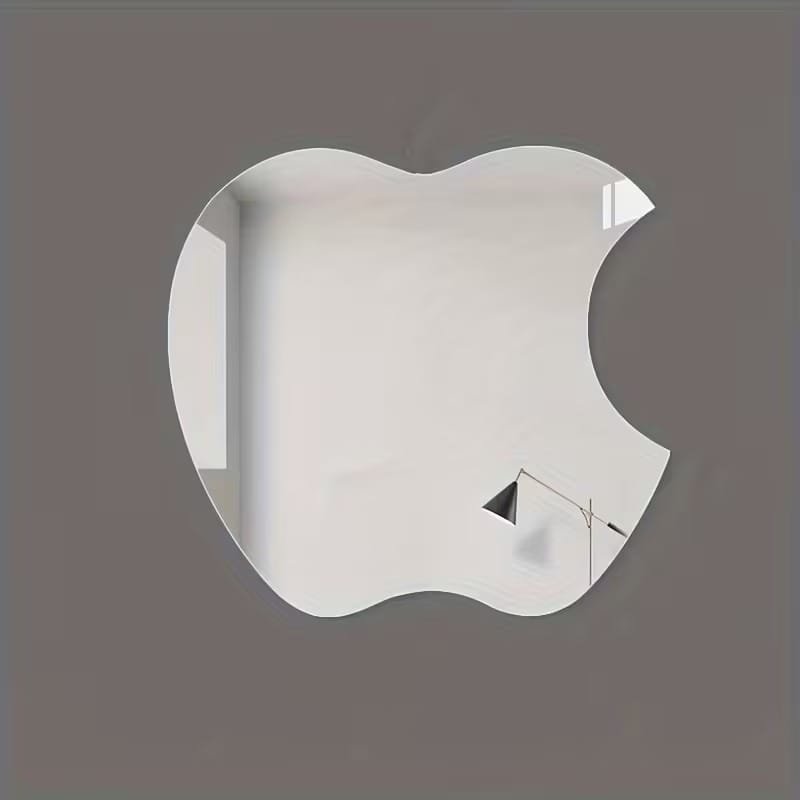 Laser Cut Apple Shaped Acrylic Mirror Frameless Modern Home Decor