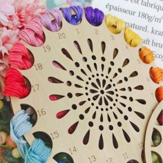 Laser Cut Wooden Thread Winding Plate Organizer for Embroidery Sewing Accessory