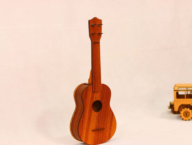 Laser Cut Rock Wooden Guitar Musical Instrument Toy, Guitar Toy For Boys